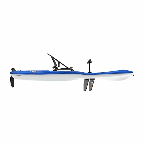 Blue pedal kayak on white background