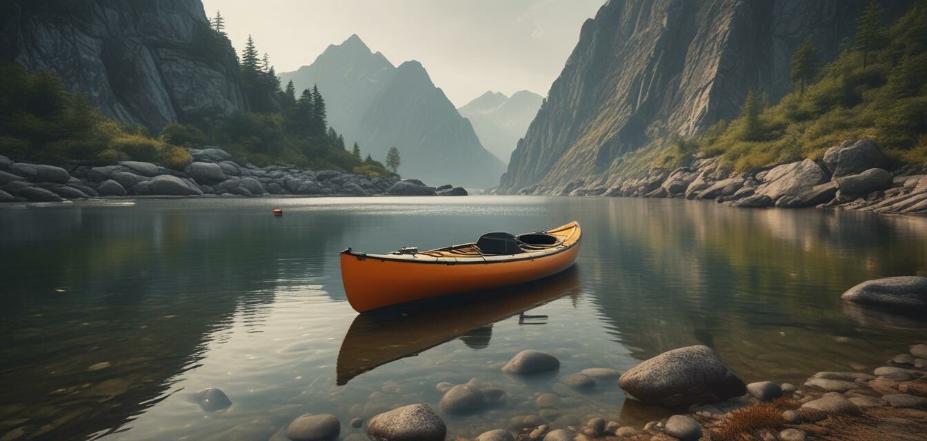 Fishing kayak on shore