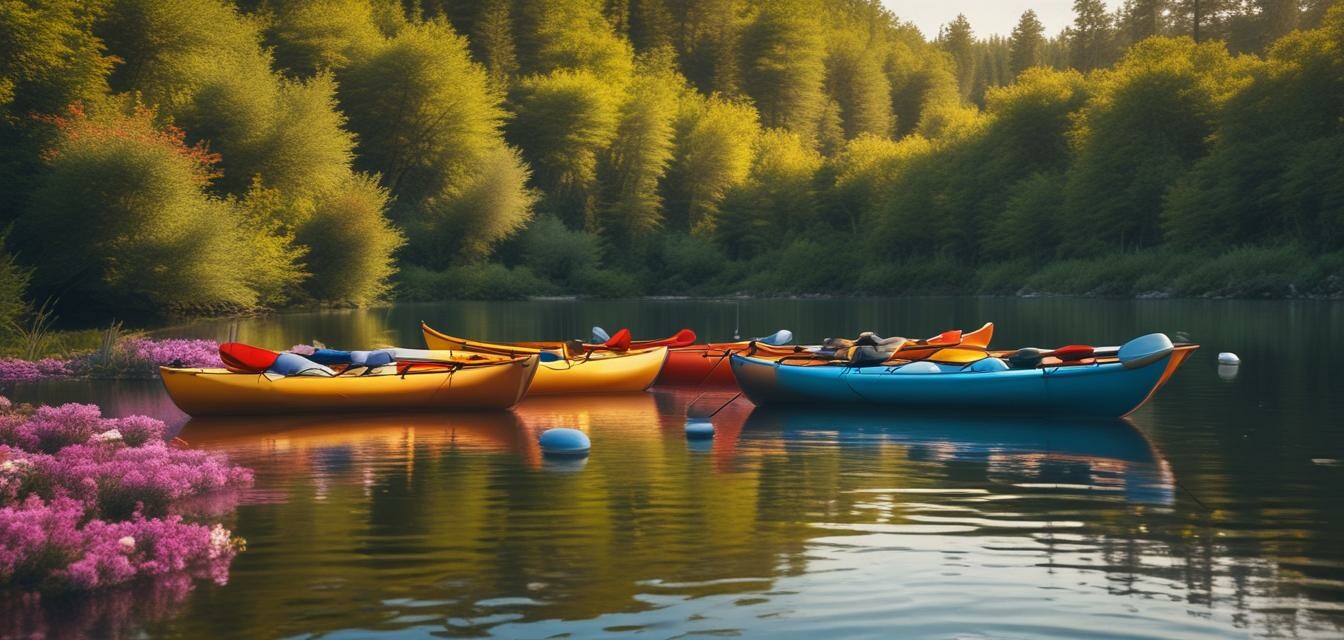 Modular kayaks on a river