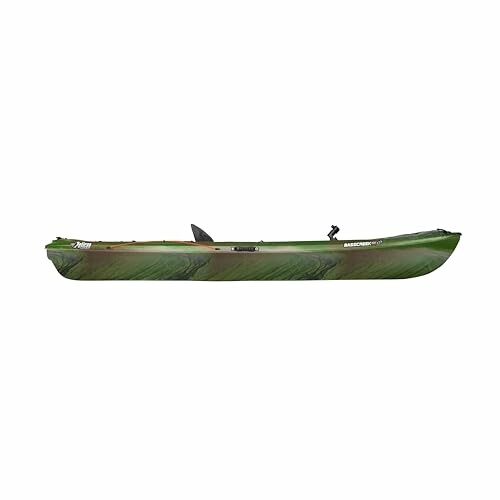 Side view of a green kayak