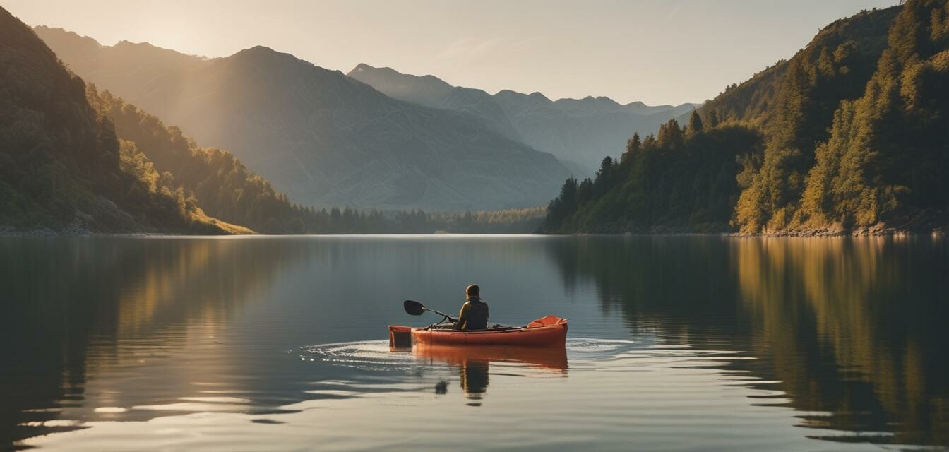 Inflatable kayak on water