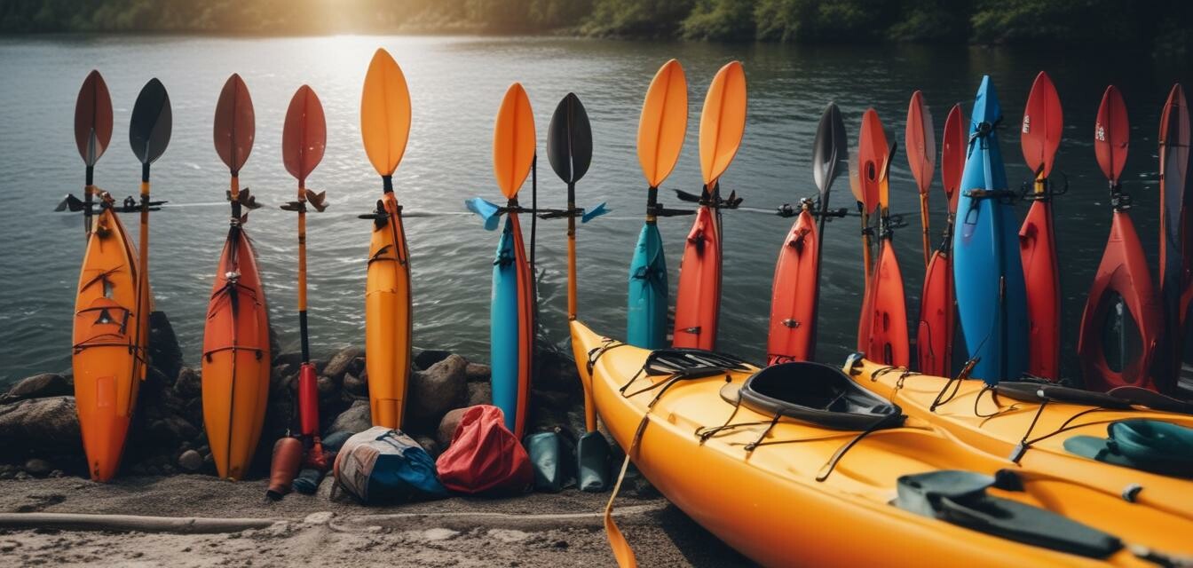 A variety of kayak accessories