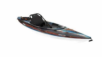 Colorful sit-on-top kayak with paddle