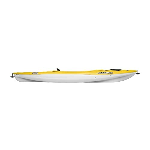 Side view of a yellow kayak