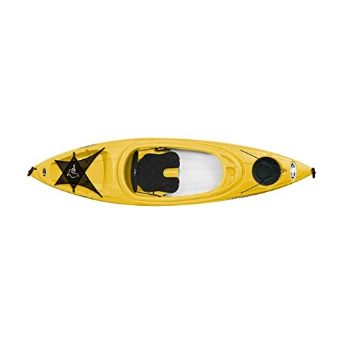 Top view of a yellow kayak